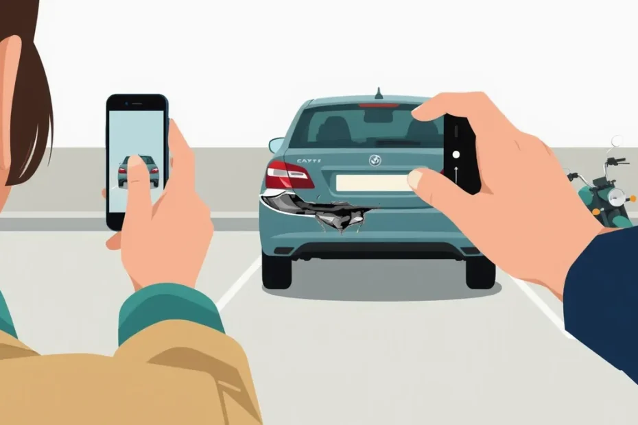 Vodič vypĺňa európsku správu o nehode položenú na kapote poškodeného automobilu
