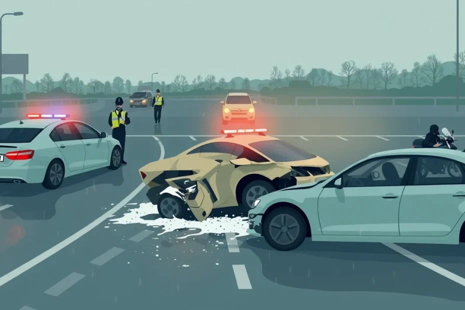 Starší vodič kontroluje poškodený nárazník auta a drží v ruke záznam o dopravnej nehode