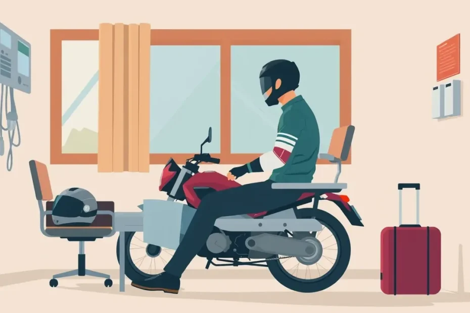 Zaparkovaný cestovný motocykel s bočnými kuframi na horskom priechode