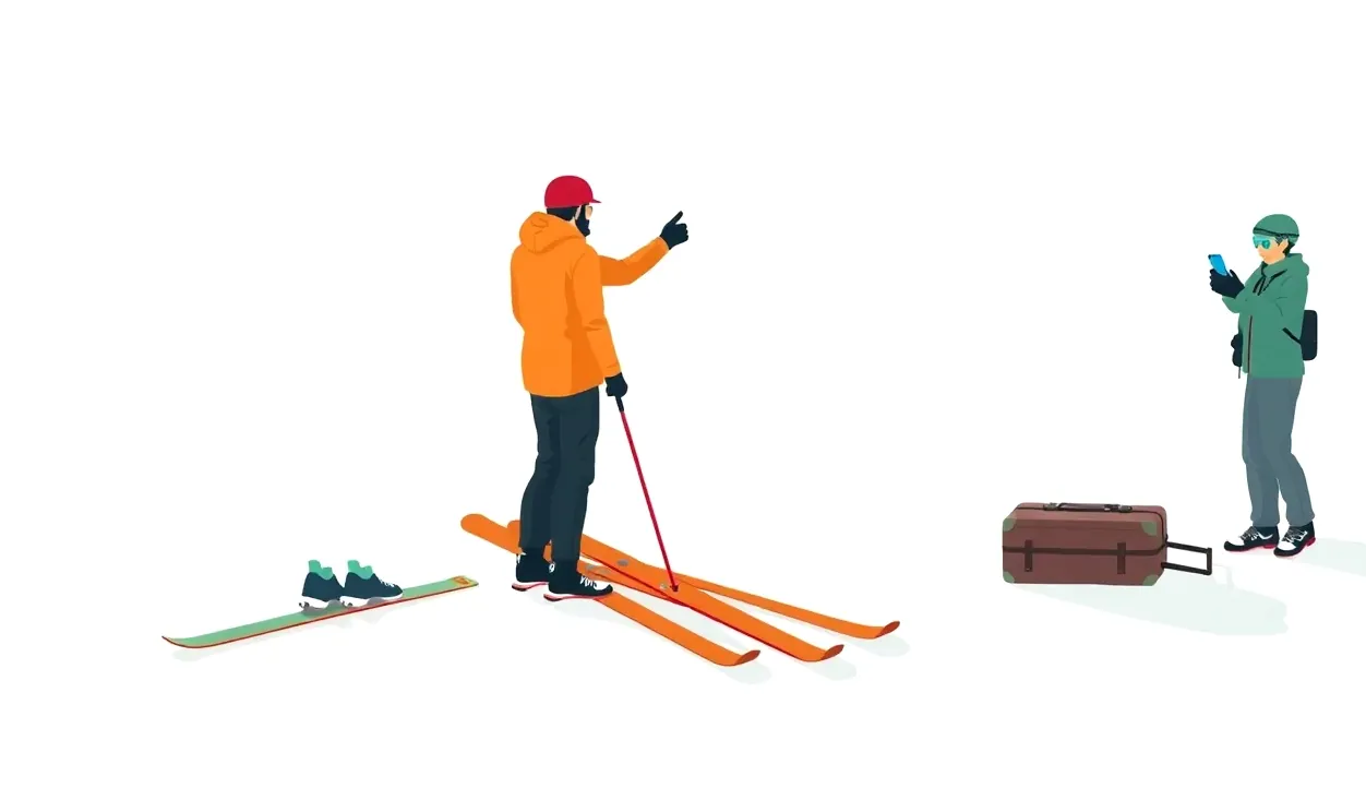 Skupina lyžiarov a snowboardistov v lyžiarskom stredisku vo francúzskych Alpách pod zasneženými štítmi