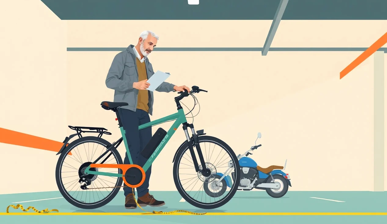 Pohľad na riadidlá elektrického bicykla s displejom a ovládacími prvkami