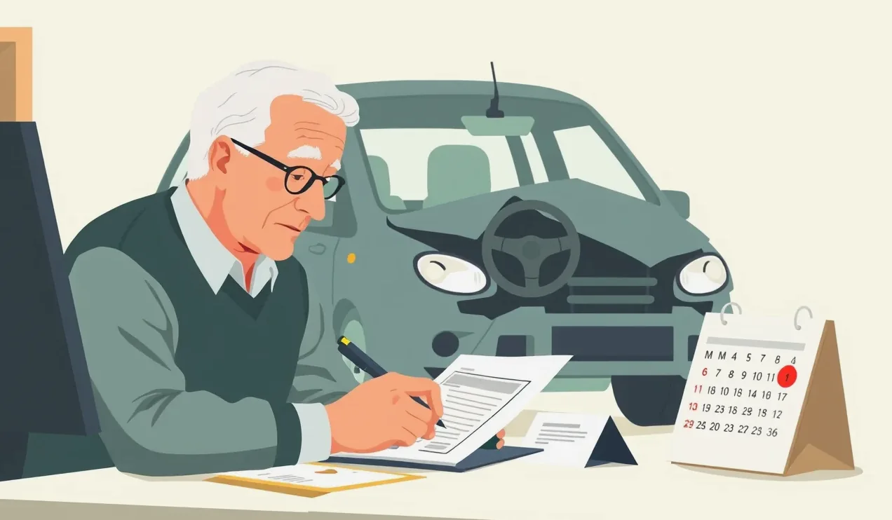 Automechanik kontroluje poškodený diel na vozidle v autoservise