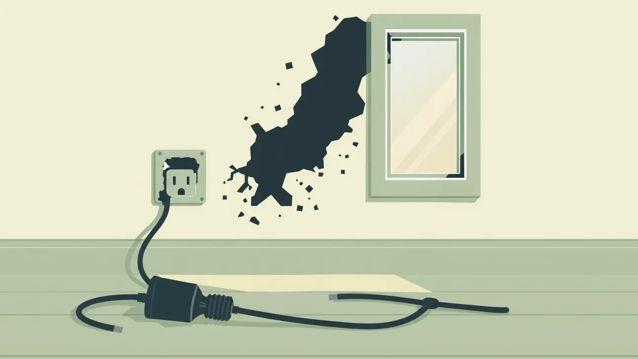 Hasič dokumentuje ohnisko požiaru spôsobené elektrickým skratom v byte