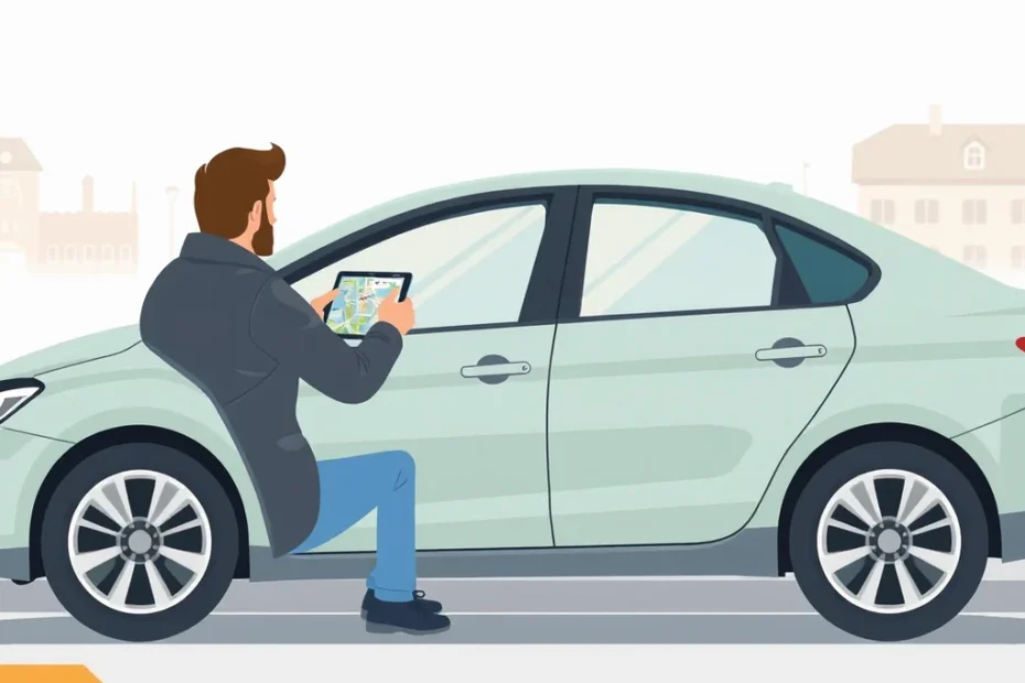 Vodič taxislužby kontroluje poistné dokumenty a zelenú kartu pri aute
