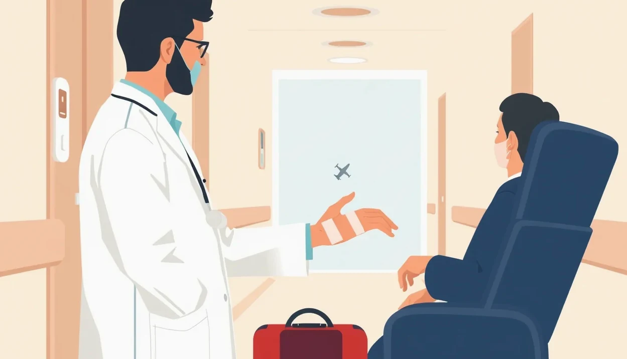 Pohľad na budovu britskej štátnej nemocnice NHS so sanitkou pred vchodom