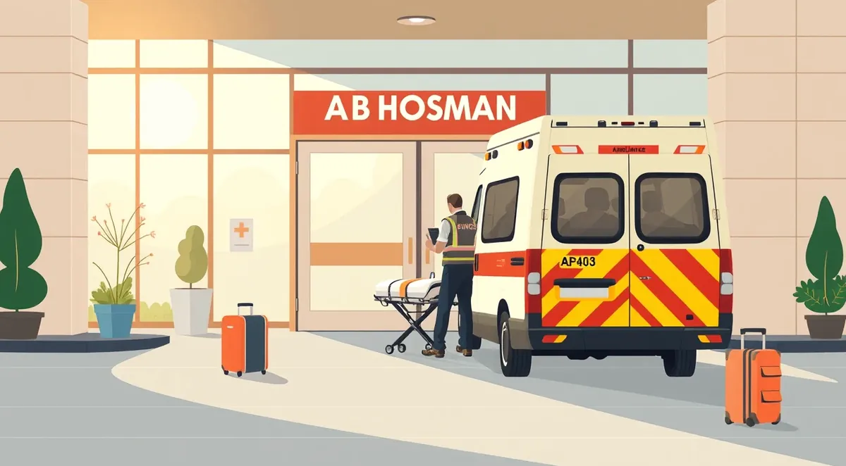 Pozemná sanitka pripravená na cezhraničný transport pacienta medzi nemocnicami