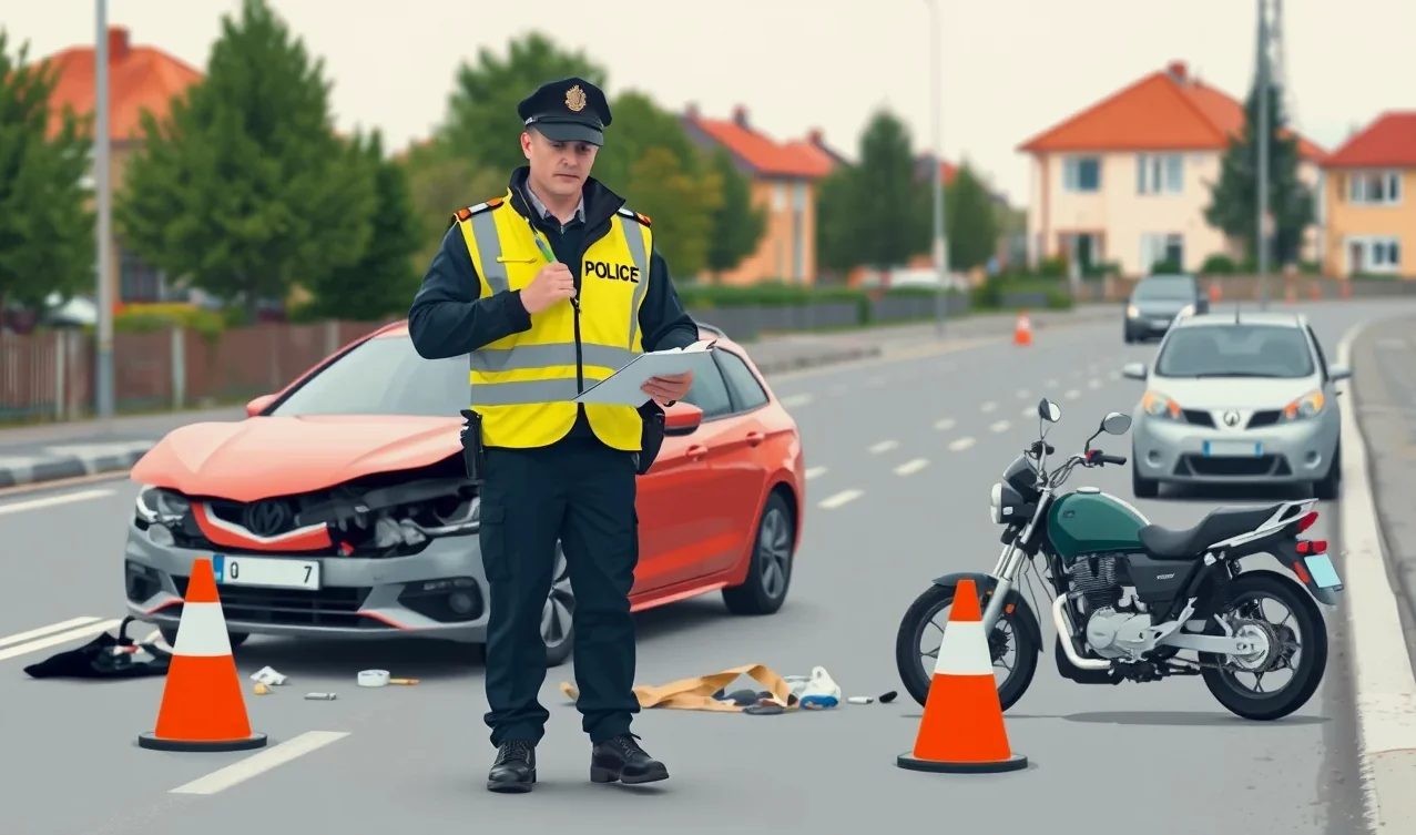 Osobné auto poškodené nárazom do oceľových diaľničných zvodidiel na zasneženej krajnici