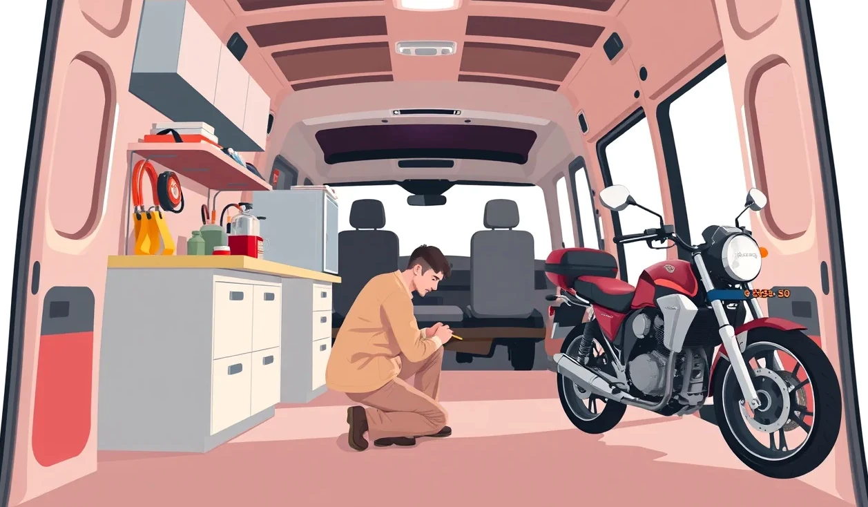 Pohľad do interiéru food trucku s profesionálnou nerezovou gastro technológiou