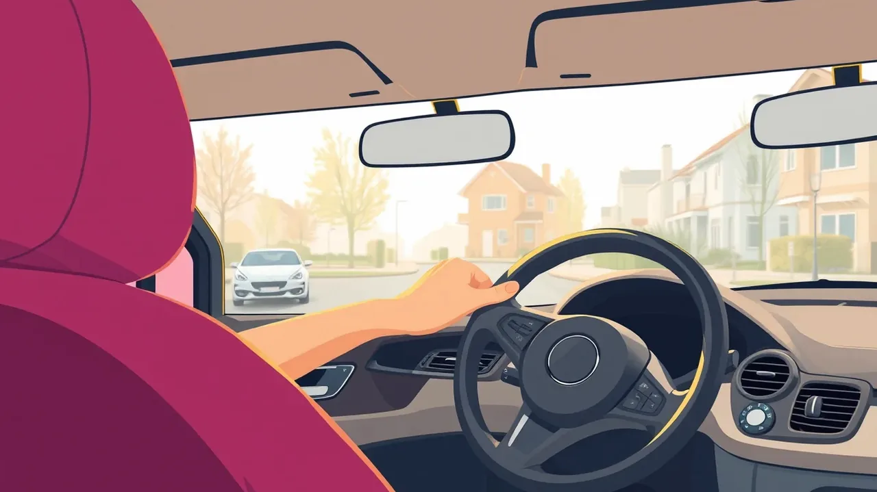 Moderný osobný automobil parkujúci v uzamknutom firemnom areáli