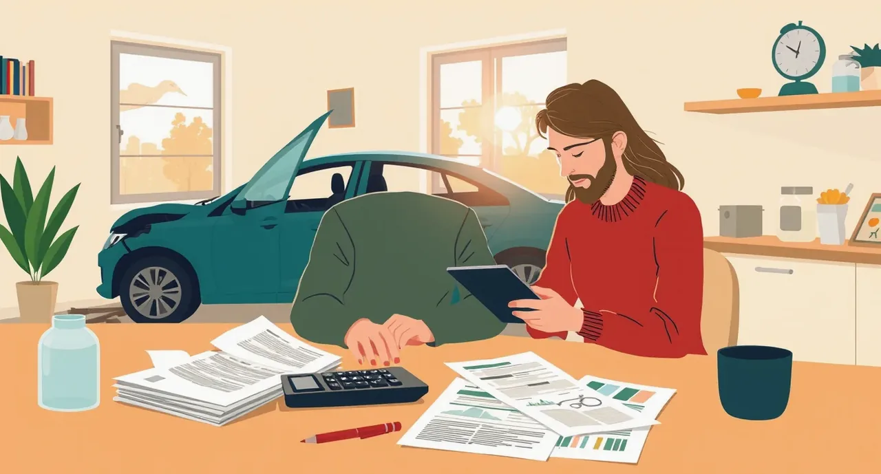 Osobný automobil zaparkovaný na horskom priechode v zahraničí