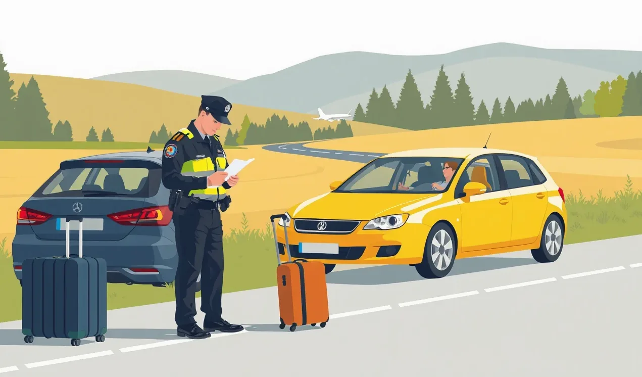 Pracovníčka autopožičovne odovzdáva kľúče od vozidla klientovi pri prepážke