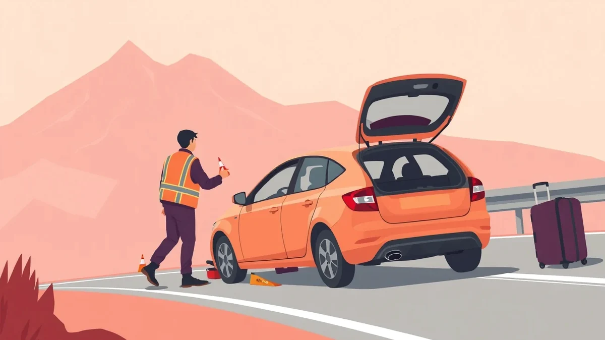 Osobné auto na slovinskej diaľnici pred horským tunelom